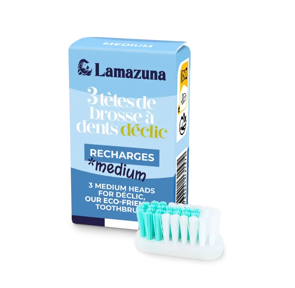 Recharge de 3 têtes de brosse à dents - Souple - Lamazuna